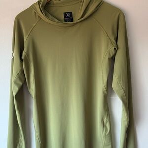 Backcountry Long Sleeve Moss Green Hooded Performance Top